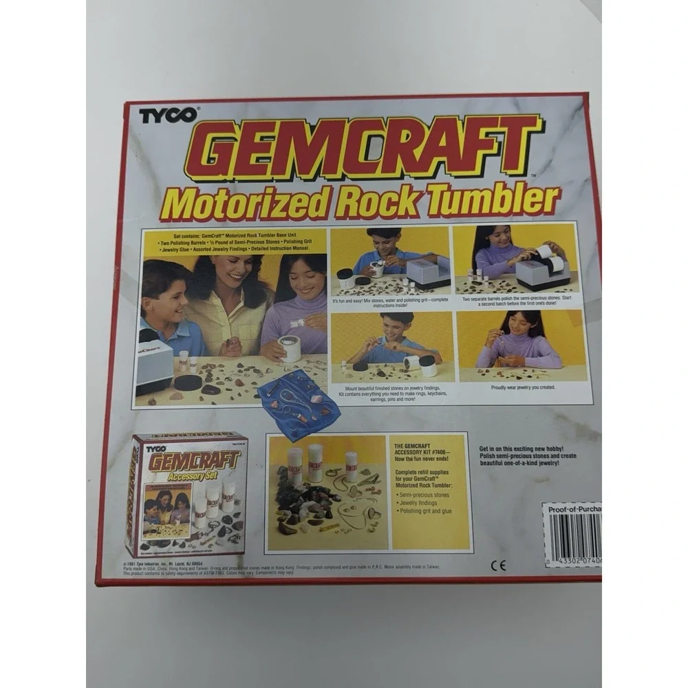 Tyco GemCraft Motorized Rock Tumbler Jewelry Maker Kit Model 7406 Vintage 1991